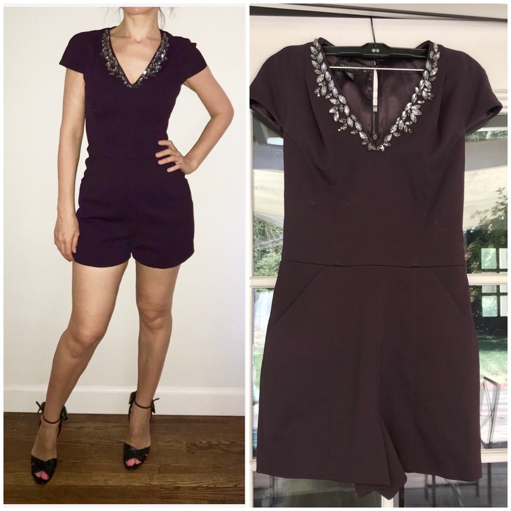 NWOT - Ted Baker Romper, dark purple, size 0